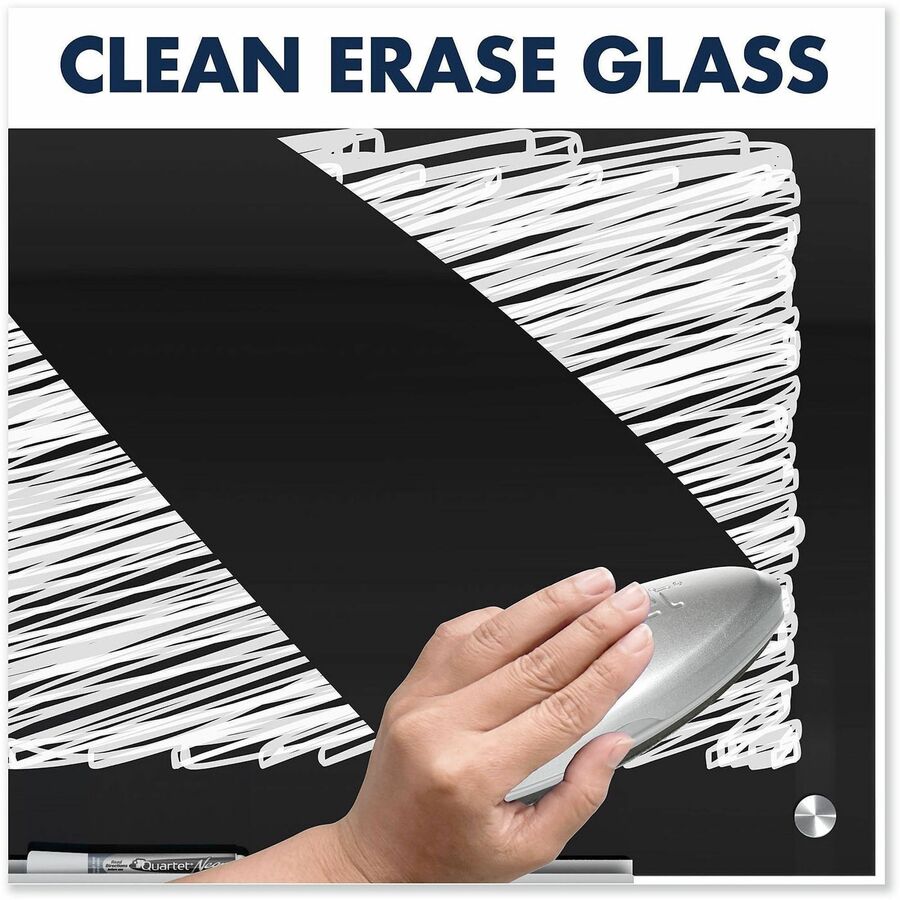 Quartet Infinity&trade; Glass Magnetic Dry-Erase Board - 72" (6 ft) Width x 48" (4 ft) Height - Black Tempered Glass Surface - Black Frame - Horizontal/Vertical - Magnetic - 1 / Each