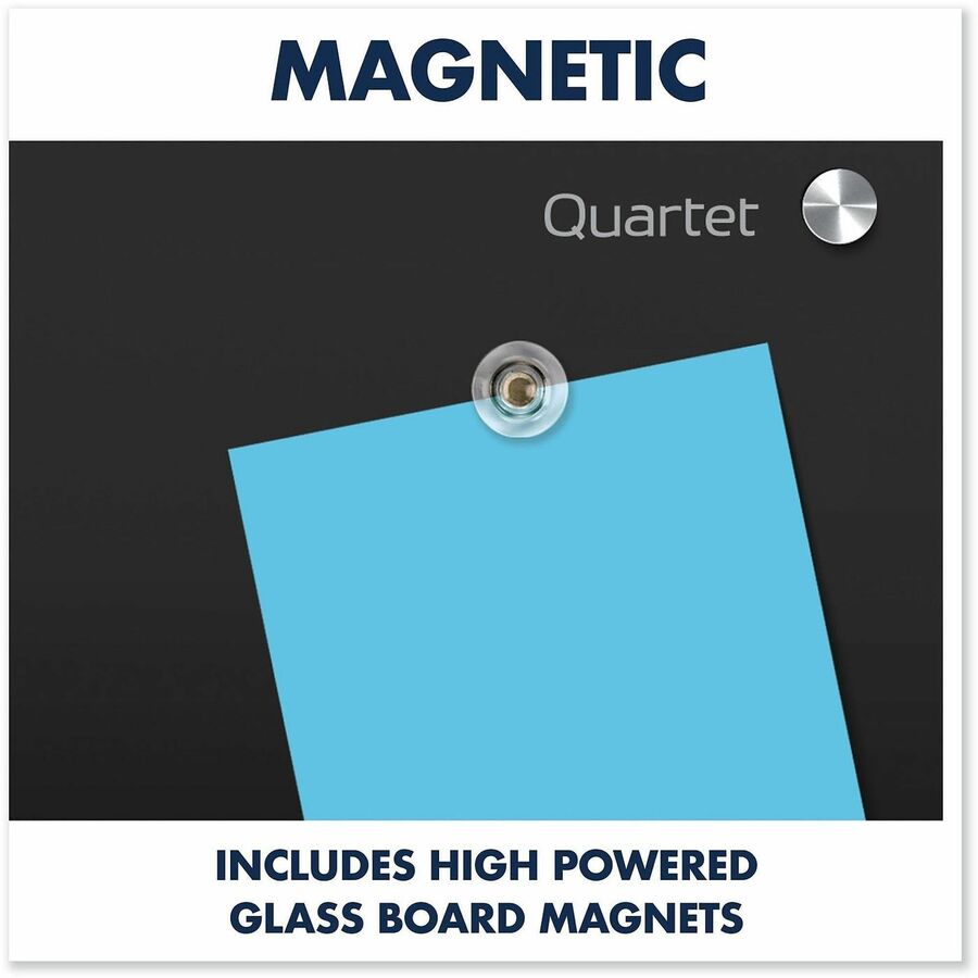 Quartet Infinity&trade; Glass Magnetic Dry-Erase Board - 72" (6 ft) Width x 48" (4 ft) Height - Black Tempered Glass Surface - Black Frame - Horizontal/Vertical - Magnetic - 1 / Each