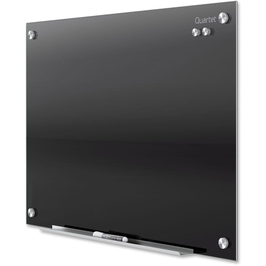 Quartet Infinity&trade; Glass Magnetic Dry-Erase Board - 72" (6 ft) Width x 48" (4 ft) Height - Black Tempered Glass Surface - Black Frame - Horizontal/Vertical - Magnetic - 1 / Each