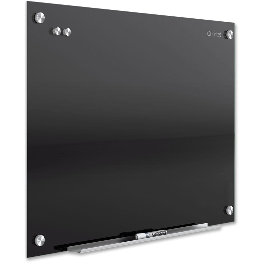 Quartet Infinity&trade; Glass Magnetic Dry-Erase Board - 72" (6 ft) Width x 48" (4 ft) Height - Black Tempered Glass Surface - Black Frame - Horizontal/Vertical - Magnetic - 1 / Each