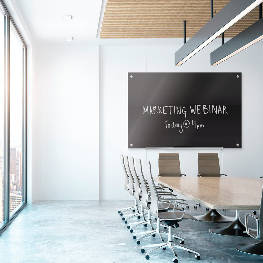 Quartet Infinity&trade; Glass Magnetic Dry-Erase Board - 72" (6 ft) Width x 48" (4 ft) Height - Black Tempered Glass Surface - Black Frame - Horizontal/Vertical - Magnetic - 1 / Each