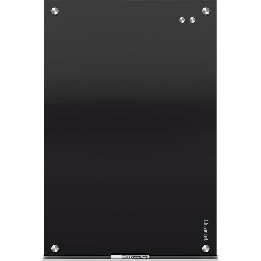 Quartet Infinity&trade; Glass Magnetic Dry-Erase Board - 72" (6 ft) Width x 48" (4 ft) Height - Black Tempered Glass Surface - Black Frame - Horizontal/Vertical - Magnetic - 1 / Each