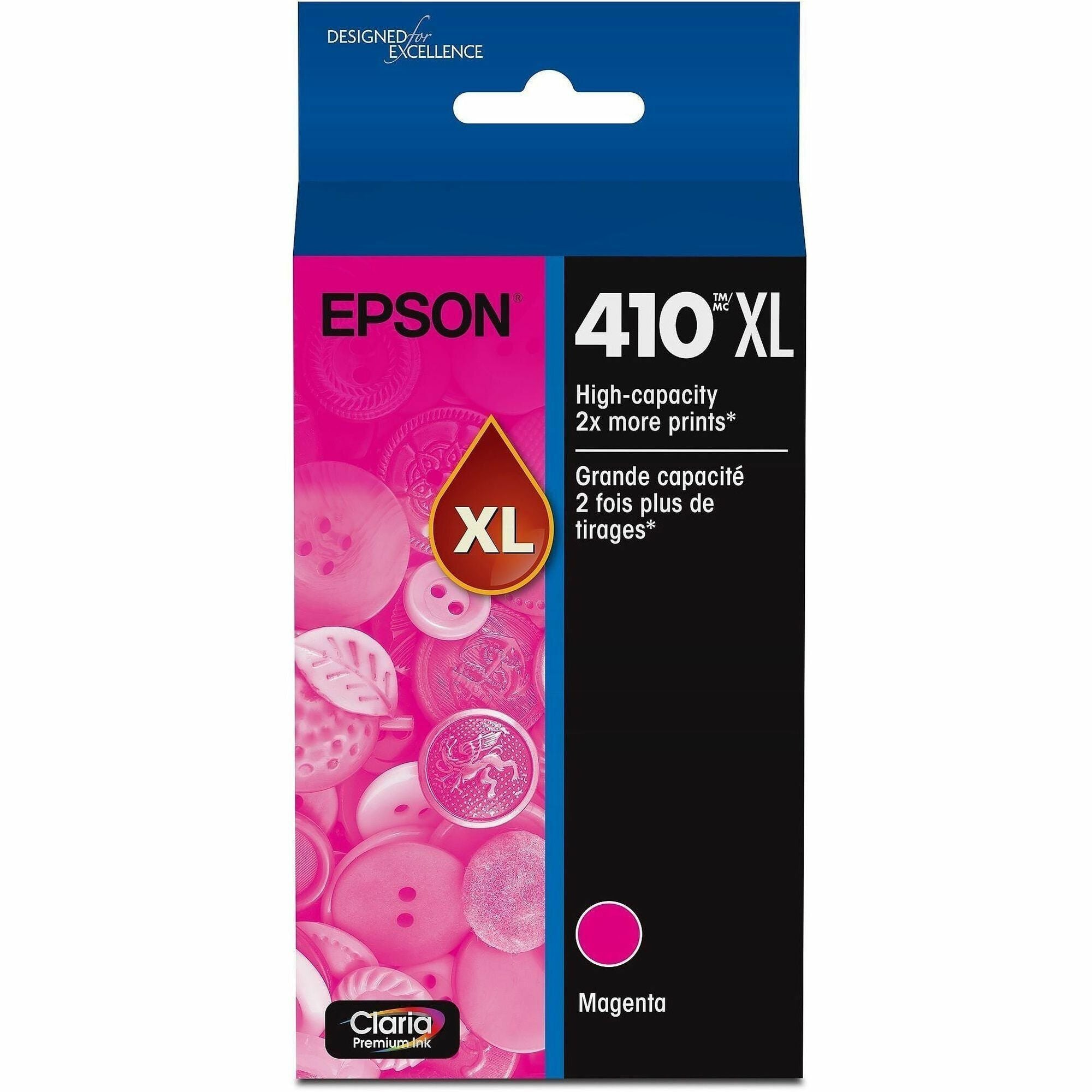 Epson Claria Premium 410XL Original High Yield Inkjet Ink Cartridge - Magenta - 1 Pack - 650 Pages