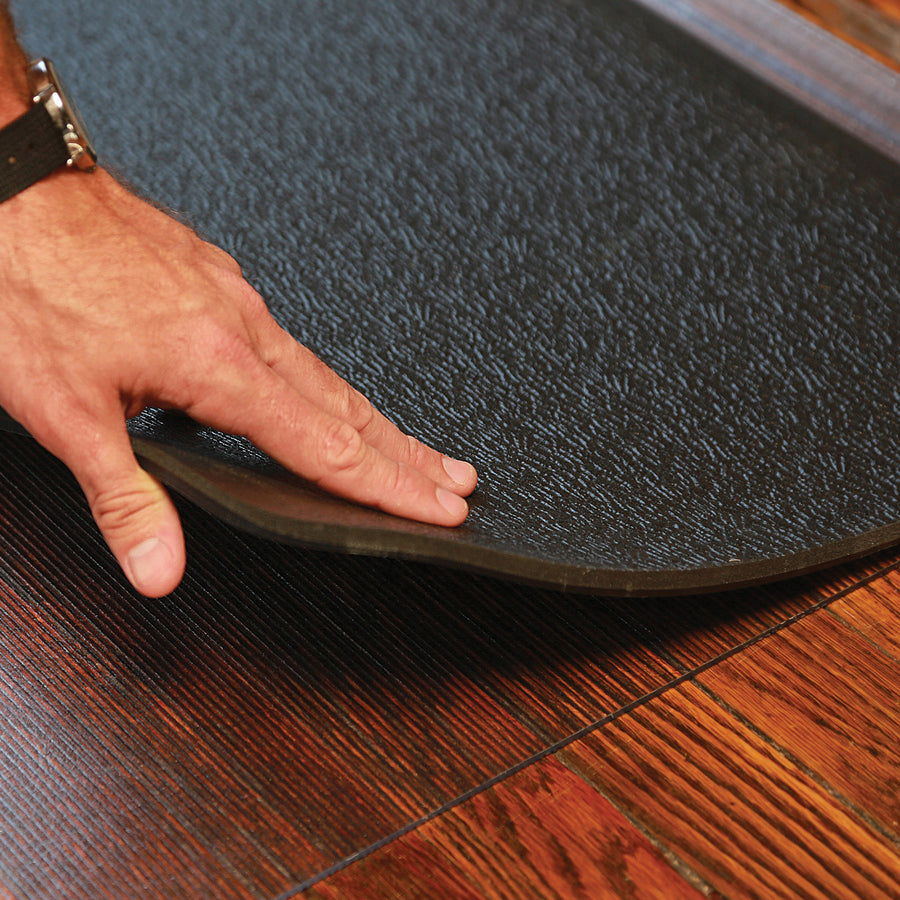 ES ROBBINS Sit-or-Stand Dual-purpose Mat - Hard Floor, Carpeted Floor - 53" Length x 45" Width - Rectangular - Clear, Black - 1 Each