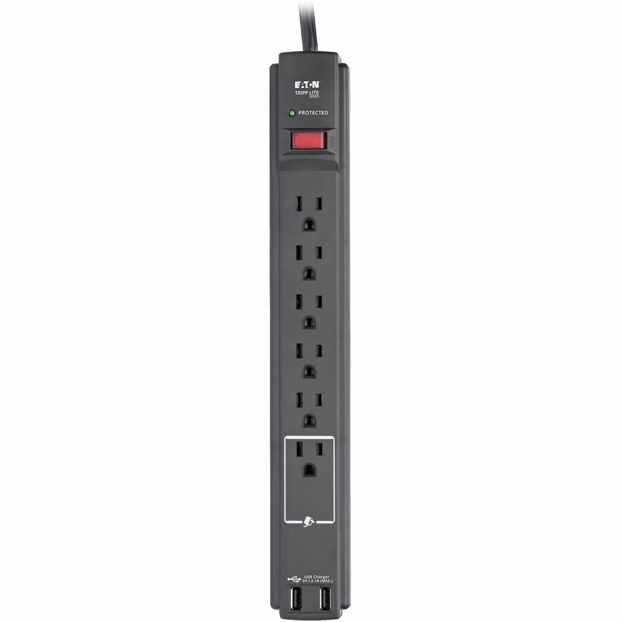 Tripp Lite series Protect It! 6-Outlet Surge Suppressor/Protector - 6 x NEMA 5-15R, 2 x USB - 1875 VA - 990 J - 120 V AC Input - 6 ft