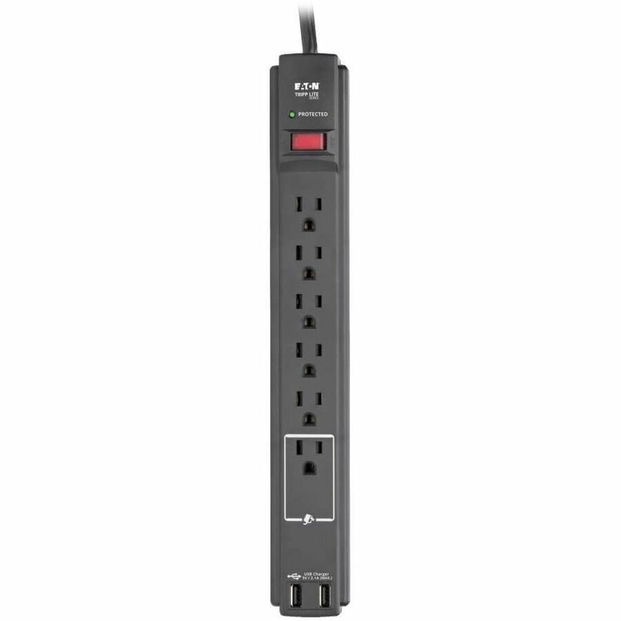 Tripp Lite series Protect It! 6-Outlet Surge Suppressor/Protector - 6 x NEMA 5-15R, 2 x USB - 1875 VA - 990 J - 120 V AC Input - 6 ft
