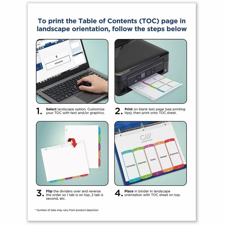Avery Jan-Dec Dividers, 12 Tabs, Ready Index, Arched Tabs (11847) - 12 x Divider(s) - 12 Tab(s) - Month - Jan-Dec - 12 Tab(s)/Set - 8.5" Divider Width x 11" Divider Length - 3 Hole Punched - White Paper Divider - Multicolor Paper Tab(s) - 20% - Hole-pu...