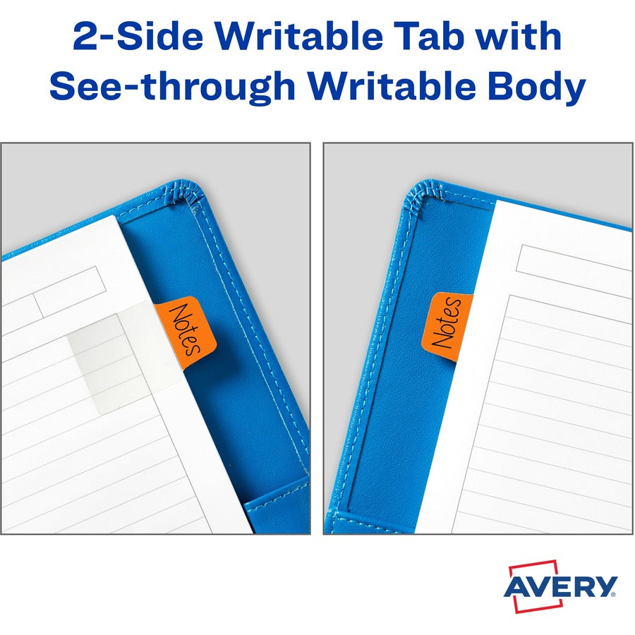 Avery&reg; Ultra Tabs File Tab - 40 Write-on Tab(s) - 1.50" Tab Height x 1" Tab Width - Clear Film, Red Paper, Blue, Orange, Green Tab(s)