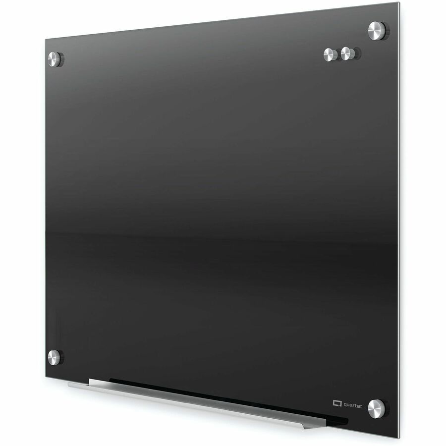 Quartet Infinity&trade; Glass Magnetic Dry-Erase Board - 96" (8 ft) Width x 48" (4 ft) Height - Black Tempered Glass Surface - Black Frame - Horizontal/Vertical - Magnetic - 1 / Each