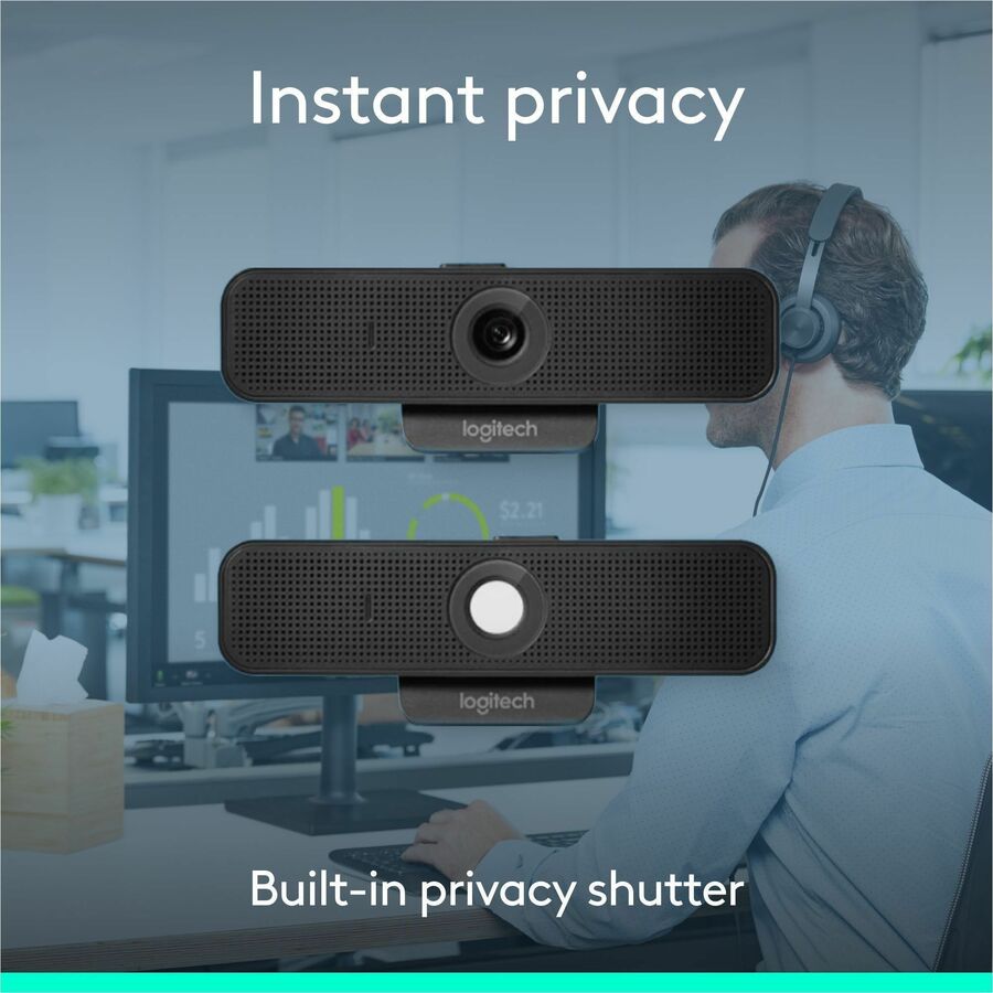 Logitech C925e Webcam - 30 fps - Black - USB 2.0 - 1 Each - Full HD - 1920 x 1080 Video - Auto-focus - 78&deg; Angle - Clip, Tripod Mount - 1.2x Digital Zoom - Widescreen - Microphone - For Notebook, Monitor, Computer - Windows 8 or Later, ChromeOS, ma...
