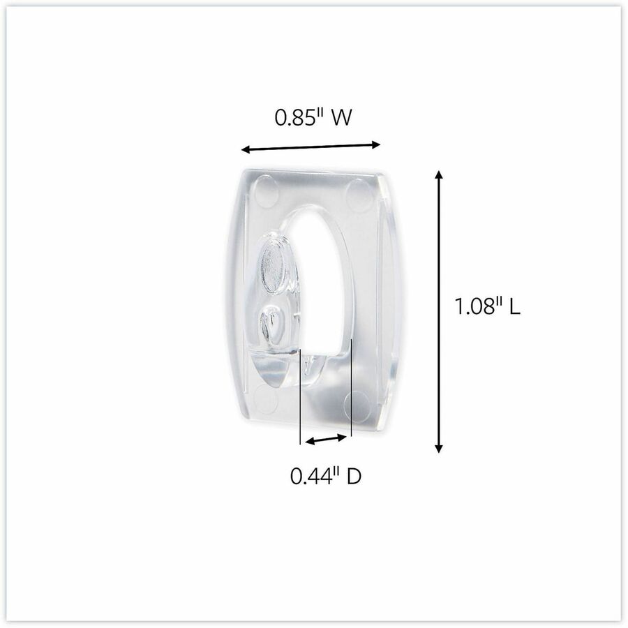 Command .5 lb. Clear Mini Hooks - 8 oz (226.8 g) Capacity - for Home - Clear - 6 / Pack