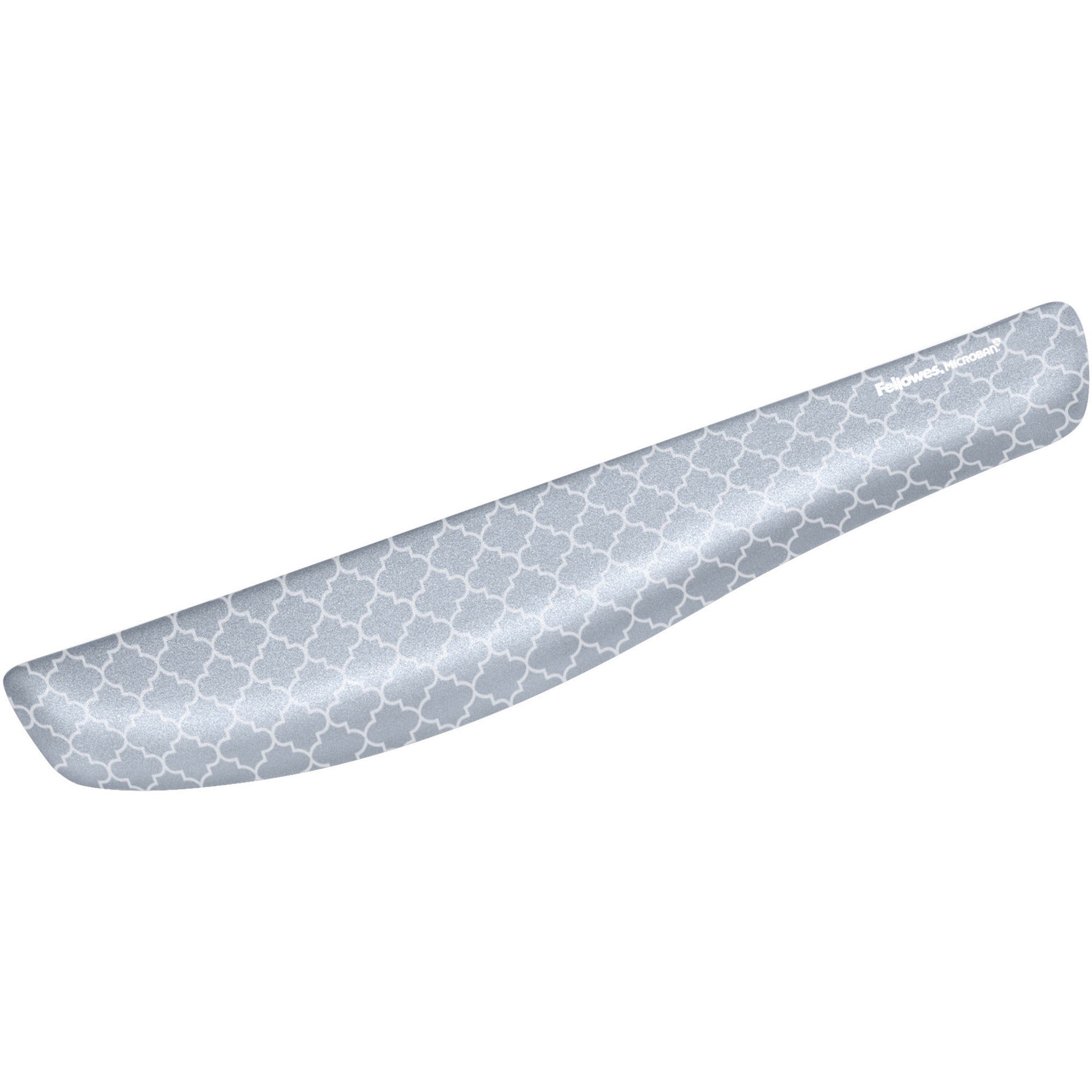 Fellowes PlushTouch Microban Keyboard Wrist Rest - Lattice - 1" Height x 18.13" Width x 3.19" Depth - Gray, White - Foam - Wear Resistant, Tear Resistant, Skid Proof - 1