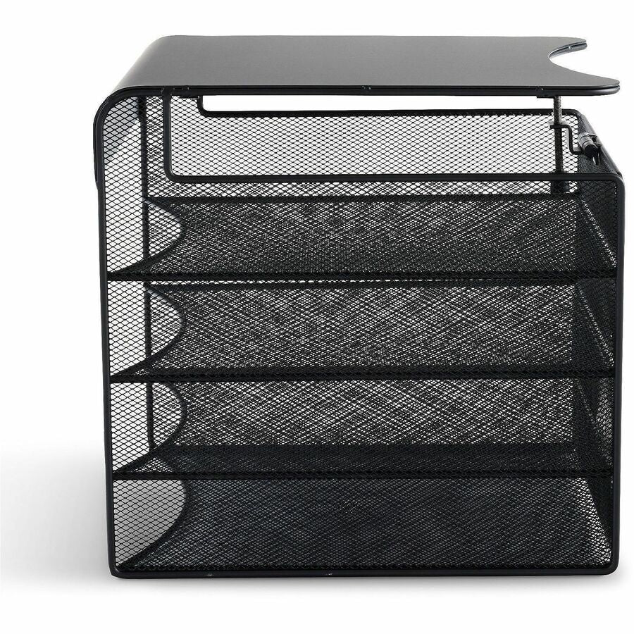 Safco Onyx Solid Top Horizontal Hanging Storage - 12" Height x 10.25" Width x 12.38" Depth - Scratch Resistant - Powder Coated - Black - Steel - 1 Each