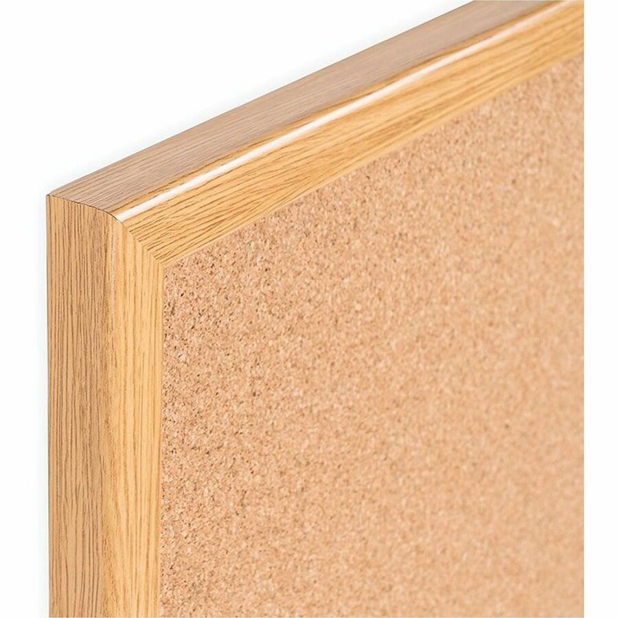 MasterVision Oak Frame 3'x2' Cork Bulletin Board - 24" Board Height x 36" Board Width - Cork Surface - Self-healing - Oak Frame - 1 Each