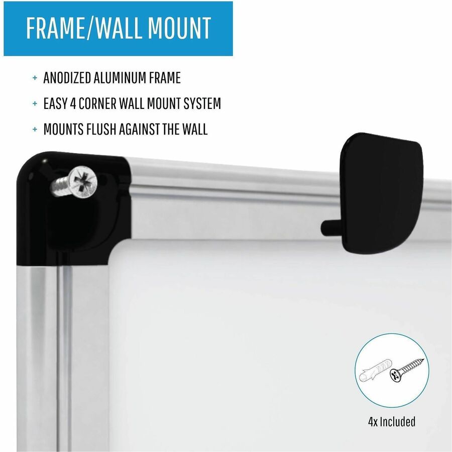 MasterVision Super Value Lacquered Steel Dry Erase Board - 96" (8 ft) Width x 48" (4 ft) Height - Lacquered Steel Surface - Anodized Aluminum Frame - Rectangle - Horizontal/Vertical - Magnetic - 1 Each