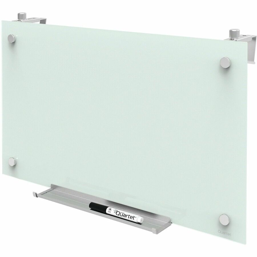 Quartet Infinity&trade; Magnetic Glass Dry-Erase Cubicle Board - 30" (2.5 ft) Width x 18" (1.5 ft) Height - White Tempered Glass Surface - Rectangle - Horizontal/Vertical - Magnetic - 1