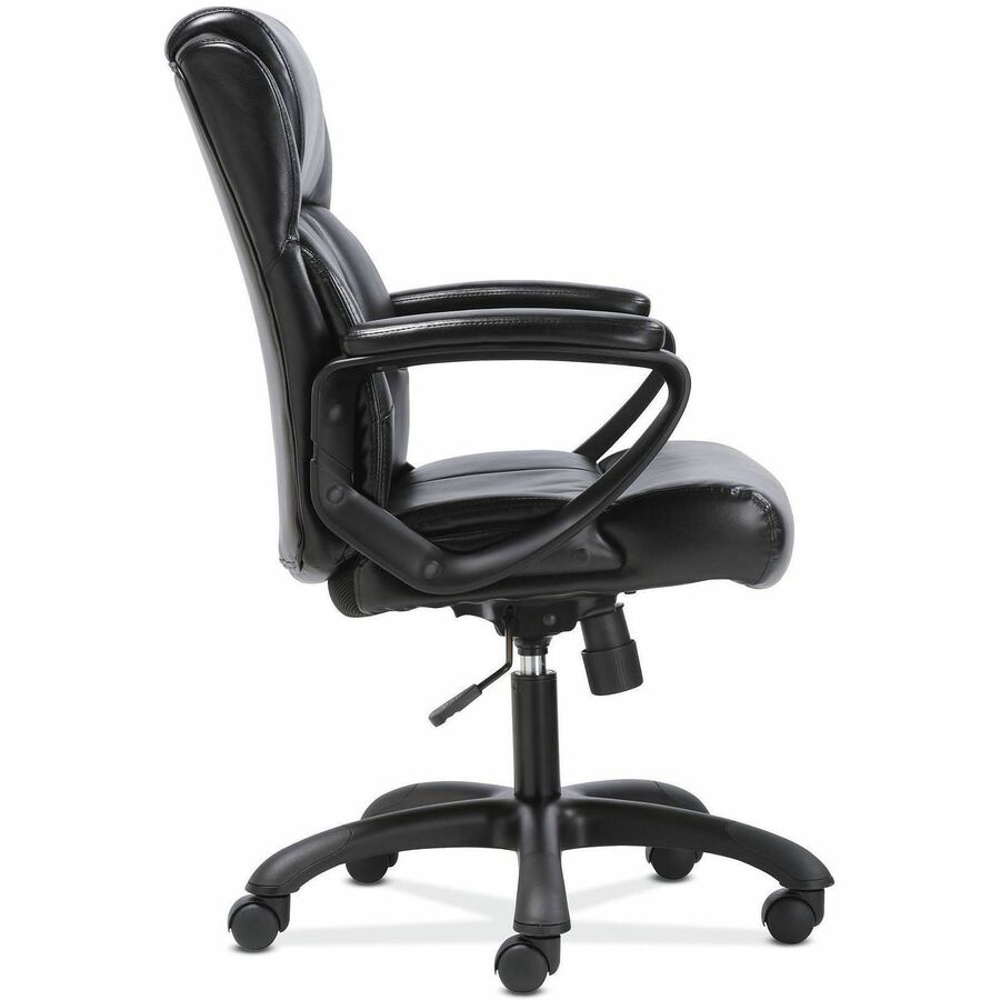 Sadie Mid-Back Executive Chair - Black Seat Color - SofThread Leather Seat Material - Black Back Color - SofThread Leather Back Material - Mid Back - 5-star Base - 1 Each