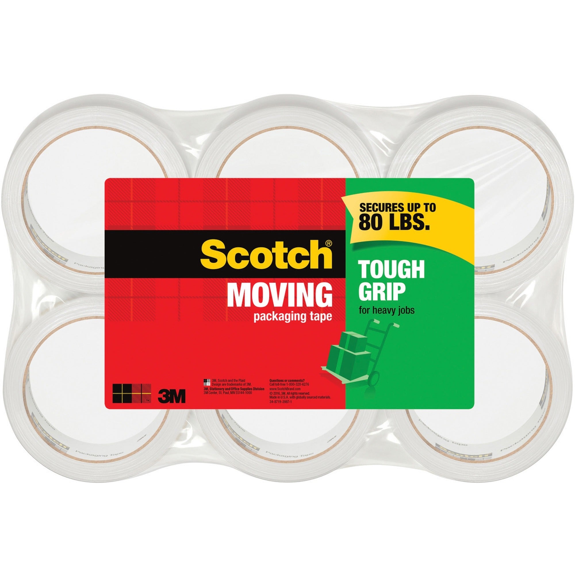 Scotch Sure Start Packaging Tape - Clear - 6 / Pack