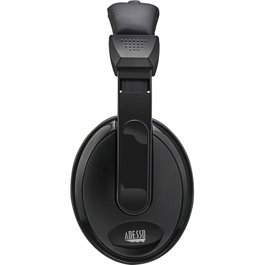 Adesso Xtream H5 - Multimedia Headset with Microphone - Stereo - Mini-phone (3.5mm) - Wired - 32 Ohm - 20 Hz to 20 kHz - Over-the-head - Binaural - Circumaural - 6 ft Cable - Omni-directional Microphone - Black