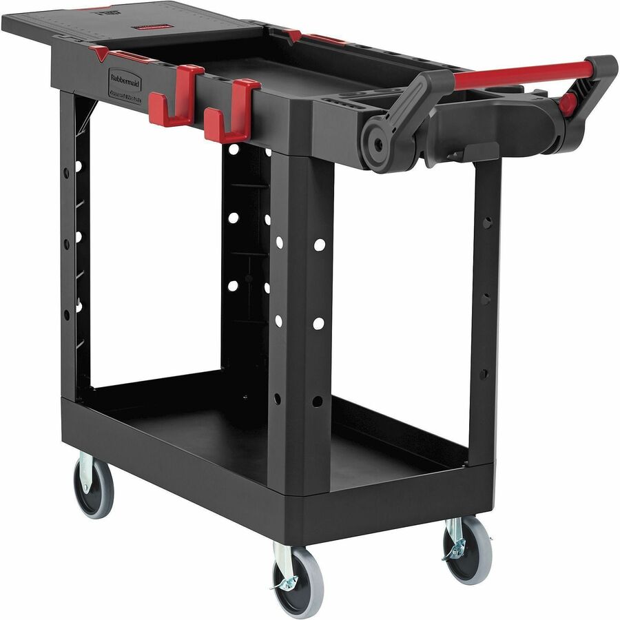 Rubbermaid Commercial Heavy Duty Adaptable Utility Cart - Push/Pull Handle - 520 lb Load Capacity - 4 Casters - 4" Caster Size - Plywood, Foam - 46.20" Length x 17.75" Width x 36" Height - Black - 1 Each