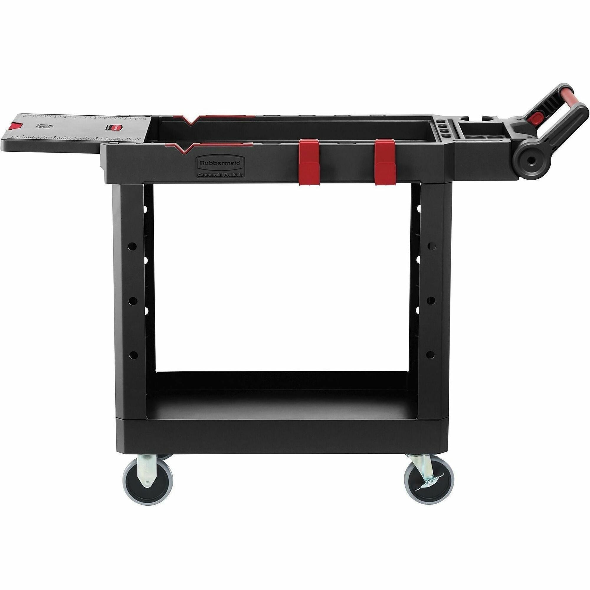 Rubbermaid Commercial Heavy Duty Adaptable Utility Cart - Push/Pull Handle - 520 lb Load Capacity - 4 Casters - 4" Caster Size - Plywood, Foam - 46.20" Length x 17.75" Width x 36" Height - Black - 1 Each