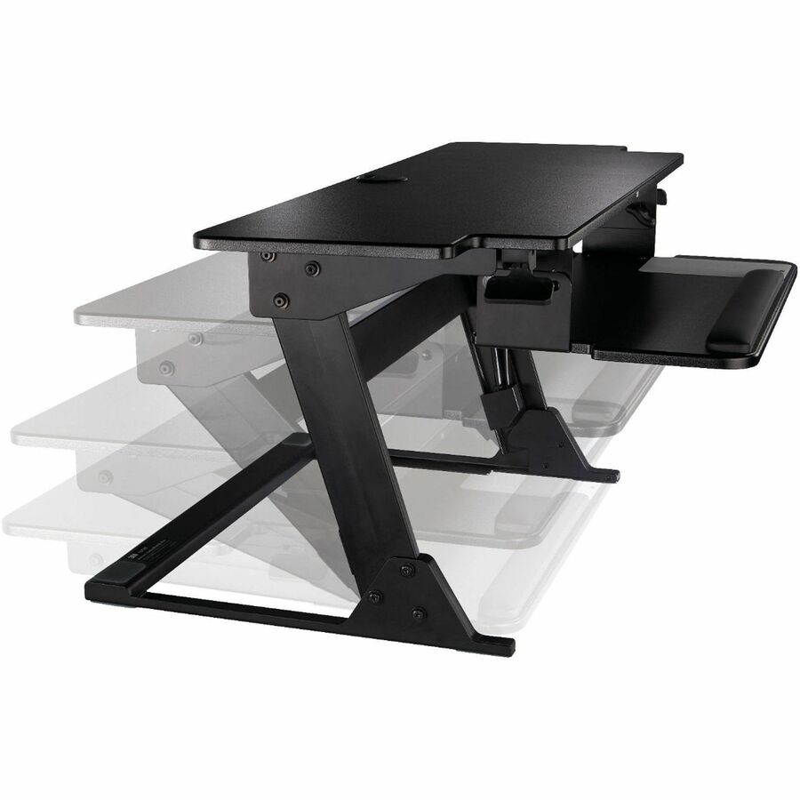 3M Precision Standing Desk - Up to 24" Screen Support - 45 lb Load Capacity - 6.20" Height x 42" Width x 23.20" Depth - Medium Density Fiberboard (MDF) - Black