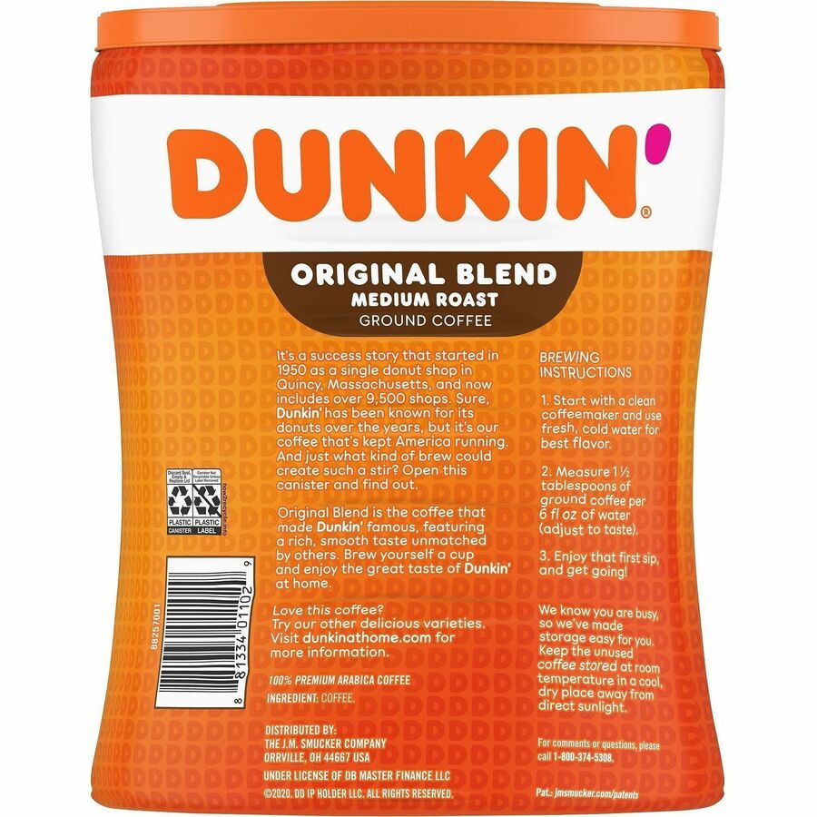 Dunkin' Donuts Original Blend Coffee - Medium - 30 oz - Original Blend - 1 Each