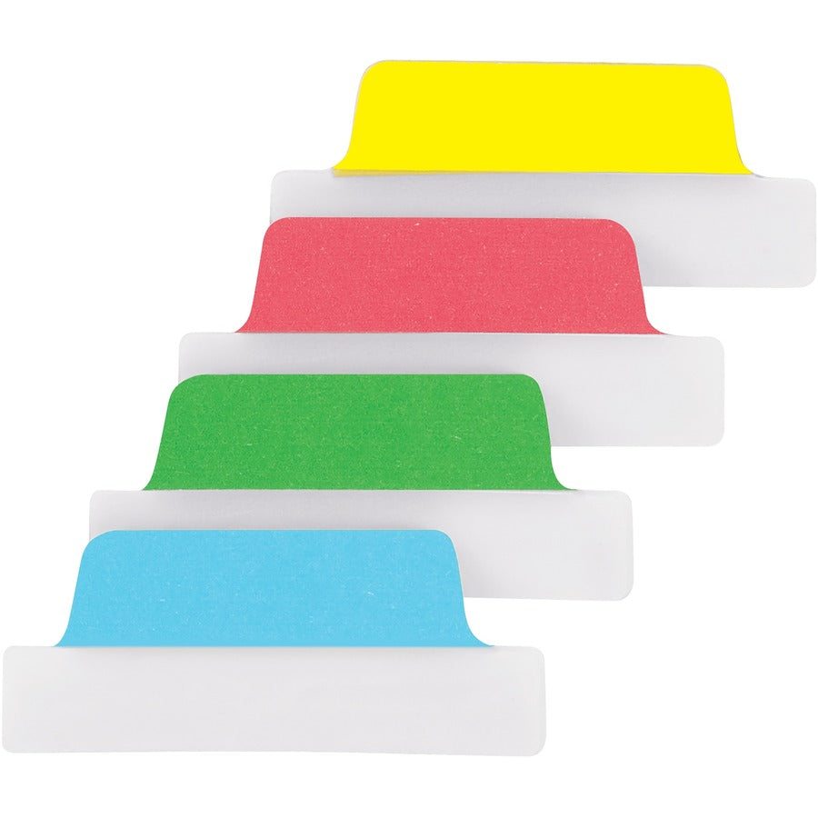 Avery&reg; UltraTabs Repositionable Margin Tabs - 48 Tab(s) - 1" Tab Height x 2.50" Tab Width - Green Film, Clear Paper, Yellow, Red, Blue Tab(s) - 48 / Pack