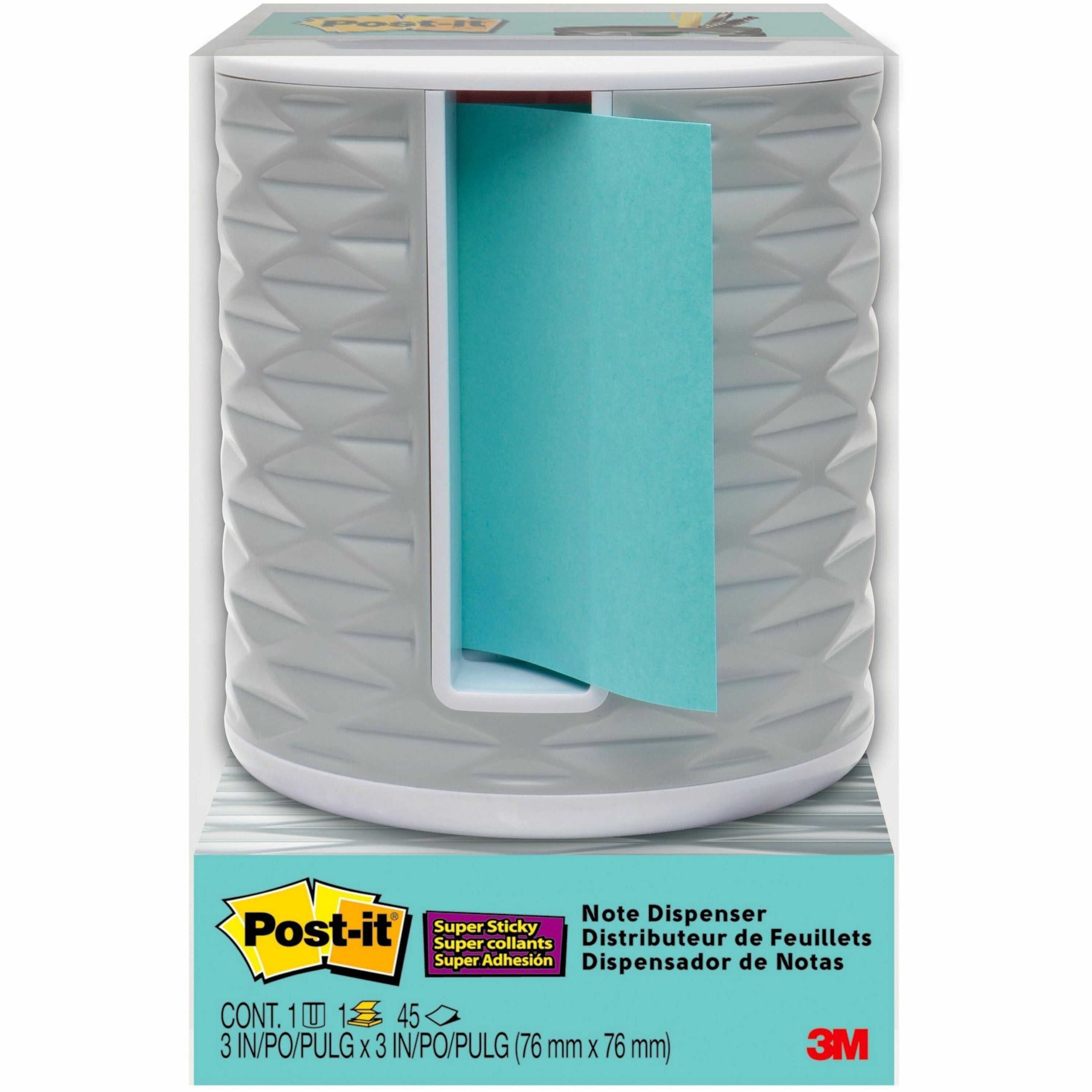 Post-it&reg; Dispenser Notes - 3" x 3" Note - Gray