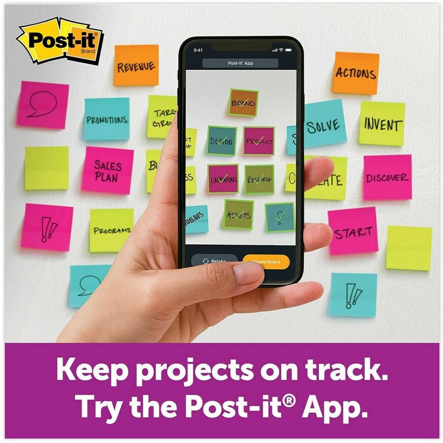 Post-it&reg; Super Sticky Big Note - 30 x Orange - 11" Flag/Note Width x 11" Flag/Note Length - Square - 30 Sheets per Pad - Orange - Sticky, Removable - 1 Each
