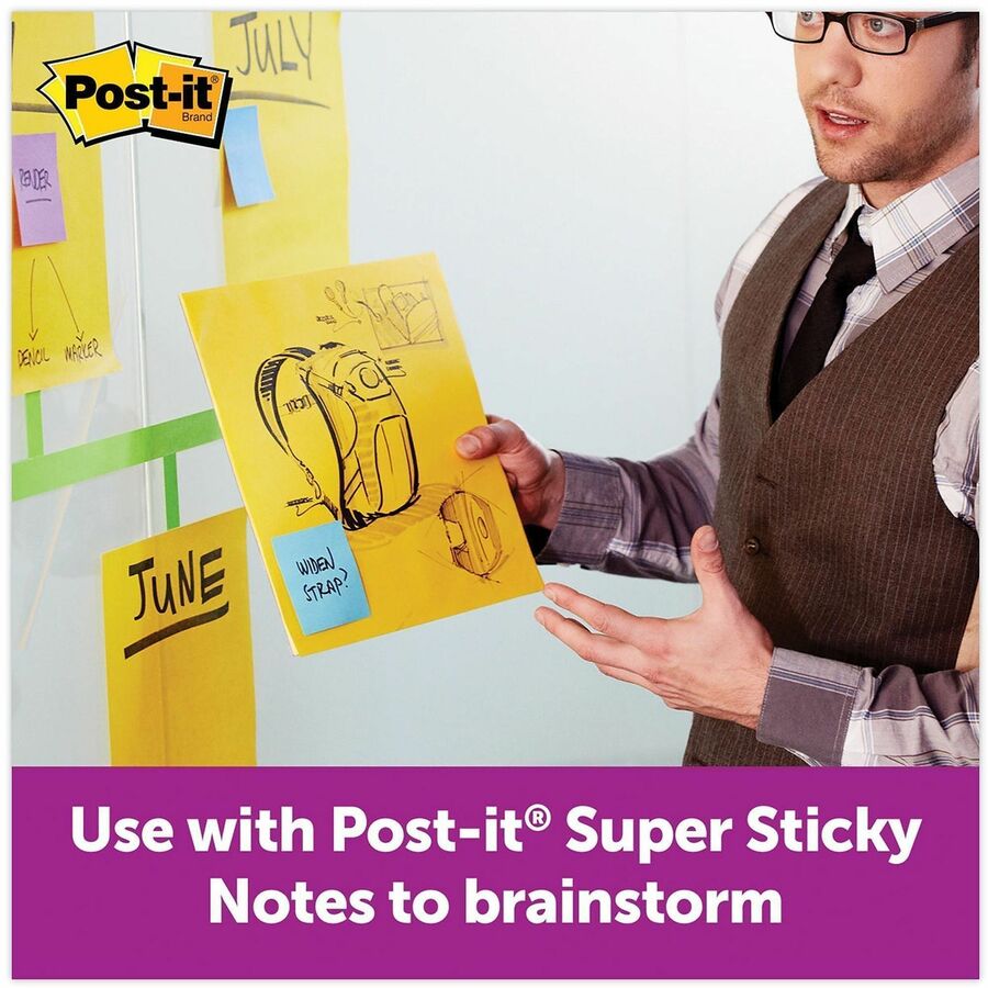 Post-it&reg; Super Sticky Big Note - 30 x Orange - 11" Flag/Note Width x 11" Flag/Note Length - Square - 30 Sheets per Pad - Orange - Sticky, Removable - 1 Each