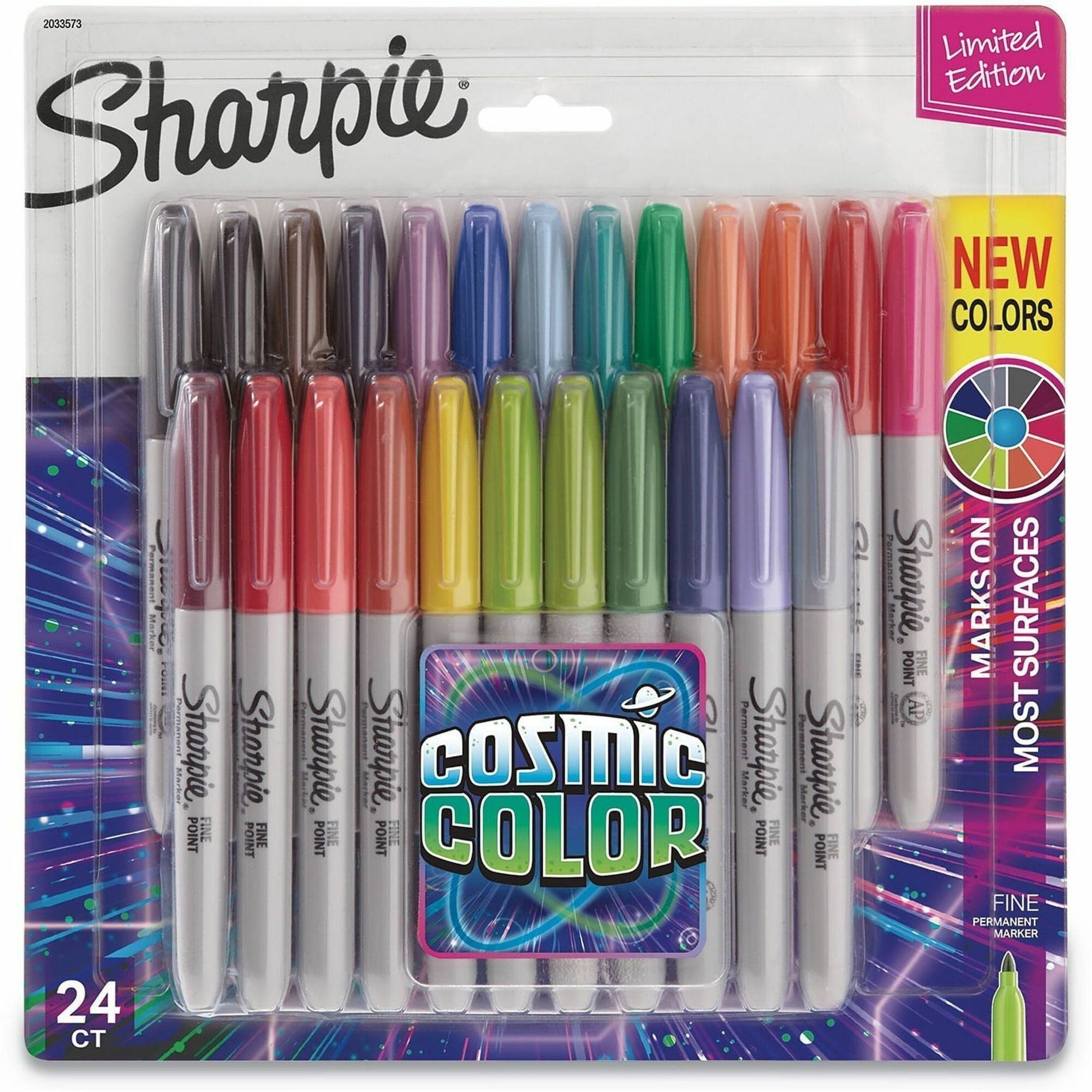 Sharpie Cosmic Color Permanent Markers - Fine Pen Point - 24 / Set