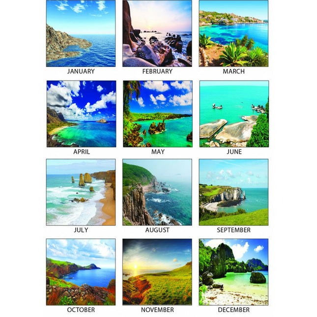 House of Doolittle Monthly Desk Pad Calendar Earthscapes Seascapes 22 x 17 Inches - Julian Dates - Monthly - 12 Month - January 2026 to December 2026 - 1 Month Single Page Layout - Desk Pad, Desktop - Black - Leatherette - 17" Height x 22" Width - Recy...