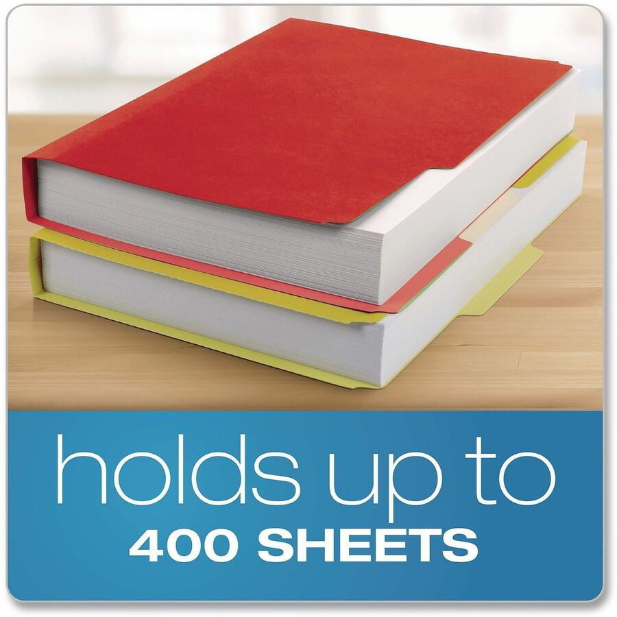Pendaflex Double Stuff 1/3 Tab Cut Letter Top Tab File Folder - 8 1/2" x 11" - 250 Sheets Capacity - 1 1/2" Expansion - Assorted Tab Position - Yellow - 50 / Pack