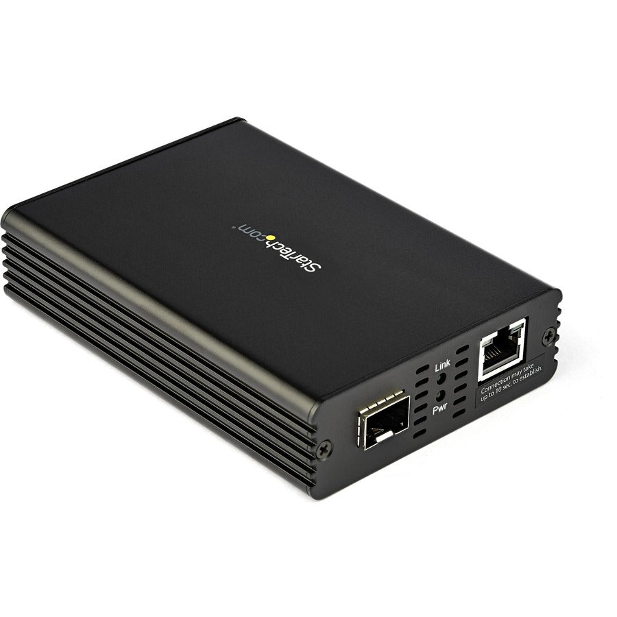 StarTech.com 10Gb Ethernet Fiber Media Converter with Open SFP+ Slot - 1 x Network (RJ-45) - Single-mode, Multi-mode - 10 Gigabit Ethernet - 10GBase-T, 10GBase-SR, 10GBase-LR, 10GBase-ER, 10GBase-LW, 10GBase-EW, 10GBase-R, 10GBase-SW - 40 km - 1 x Expa...