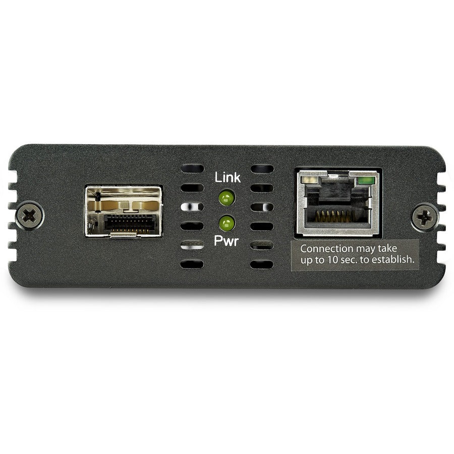 StarTech.com 10Gb Ethernet Fiber Media Converter with Open SFP+ Slot - 1 x Network (RJ-45) - Single-mode, Multi-mode - 10 Gigabit Ethernet - 10GBase-T, 10GBase-SR, 10GBase-LR, 10GBase-ER, 10GBase-LW, 10GBase-EW, 10GBase-R, 10GBase-SW - 40 km - 1 x Expa...