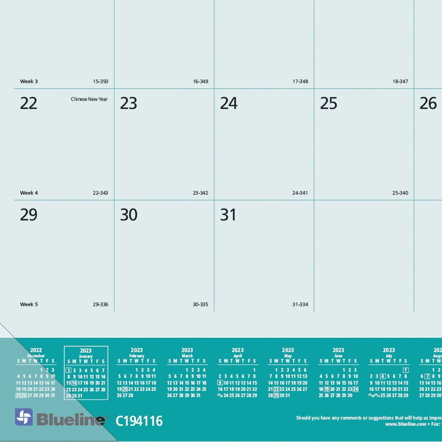 Blueline Man's Best Friend Dogs Desk Pad Calendar - Julian Dates - Monthly - 12 Month - January 2026 to December 2026 - 1 Month Single Page Layout - 22" x 17" Sheet Size - Desk Pad - Paper - 17" Height x 22" Width - Notes Area, Tear-off, Event Planning...