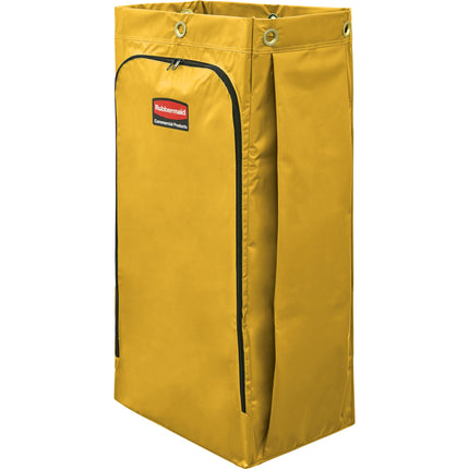 Rubbermaid Commercial Cleaning Cart 34-Gallon Replacement Bags - 34 gal Capacity - 16.80" Length x 10.50" Width - Zipper Closure - Yellow - Vinyl - Janitorial Cart - 4 / Carton