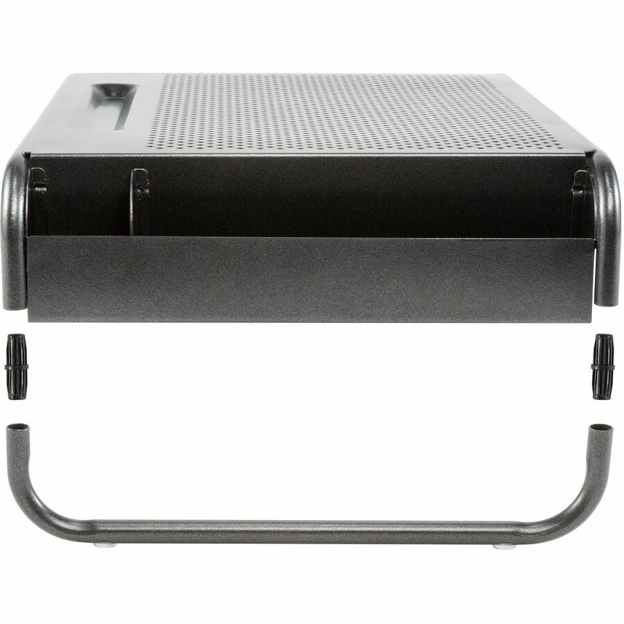 Allsop Metal Art Organizer 5 Monitor Stand with Drawer - 5.10" Height x 18" Width x 11.80" Depth - Desktop - Powder Coated - Steel - Black
