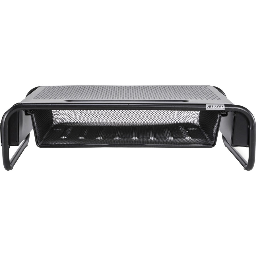 Allsop Metal Art Organizer 5 Monitor Stand with Drawer - 5.10" Height x 18" Width x 11.80" Depth - Desktop - Powder Coated - Steel - Black