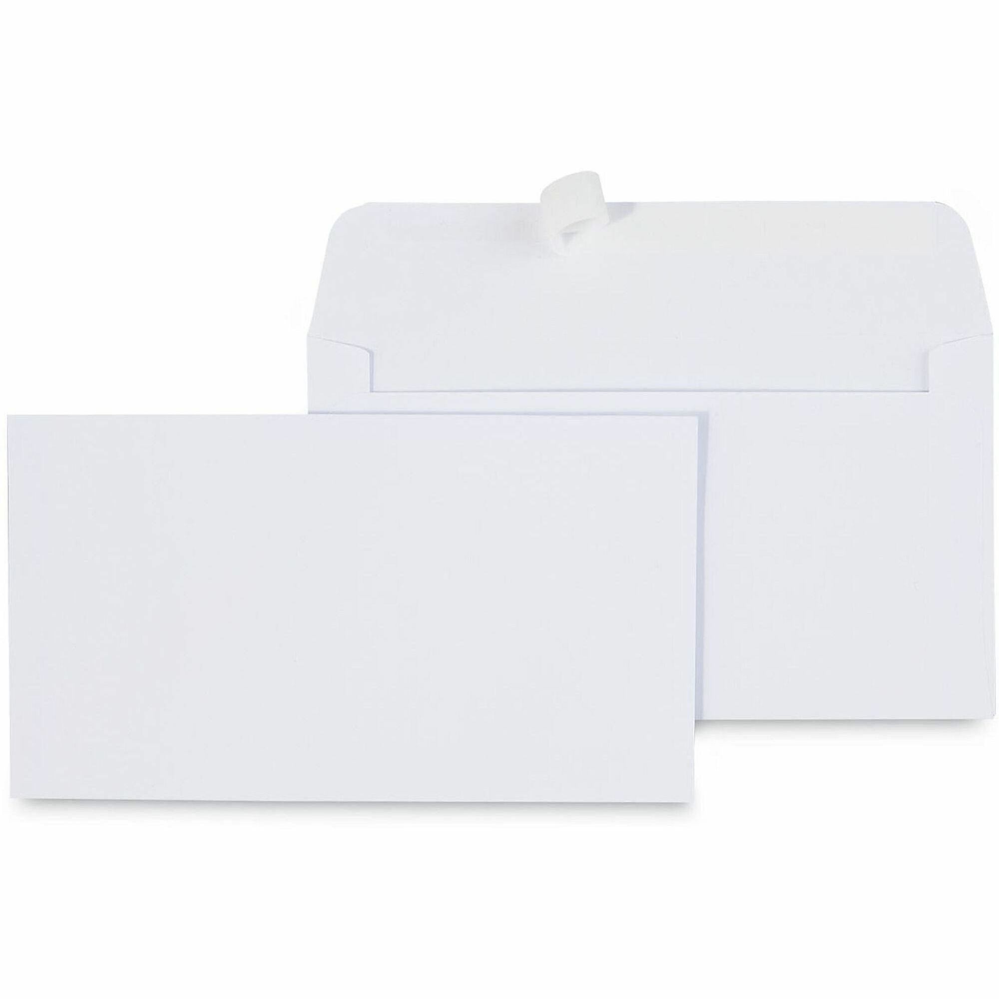 Universal Envelope - Business - #6 3/4 - 24 lb - Self Adhesive - White - Paper Stock - 100 / Box