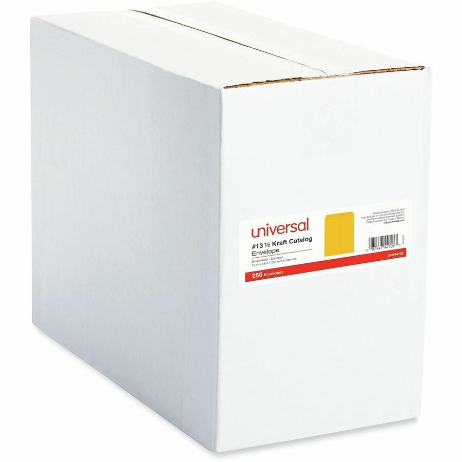 Universal Envelope - Catalog - #13 1/2 - 24 lb - Gummed - Brown Kraft - Kraft Paper - 250 / Box