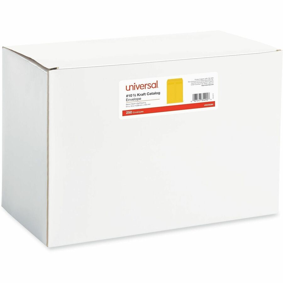 Universal Envelope - Catalog - #10 1/2 - 28 lb - Self Adhesive - Brown Kraft - Kraft Paper - 250 / Box
