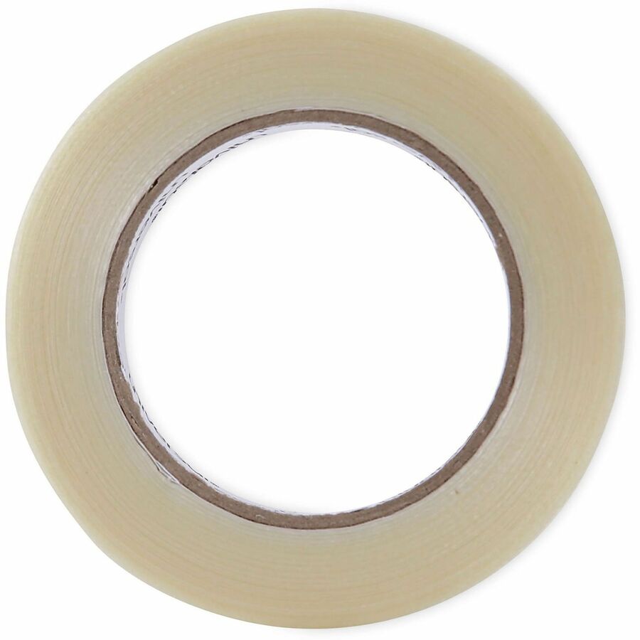 Universal 120# Utility Grade Filament Tape, 3" Core, 24 mm x 54.8 m, Clear - 59.93 yd Length x 0.94" Width x 4.3 mil Thickness - 3" Core - Clear - Synthetic Rubber - Plastic Backing - 1 Roll