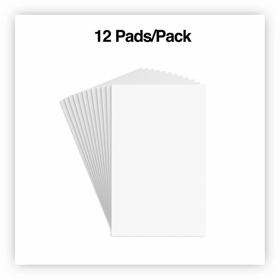 Universal Scratch Pads, Unruled, 5 x 8, White, 100 Sheets, 12/Pack - 1 Subject(s) - 100 Sheets - Plain - Glued - Unruled Front Ruling - 16 lb Basis Weight - 8" Height x 5" Width - White Paper - 12 / Pack