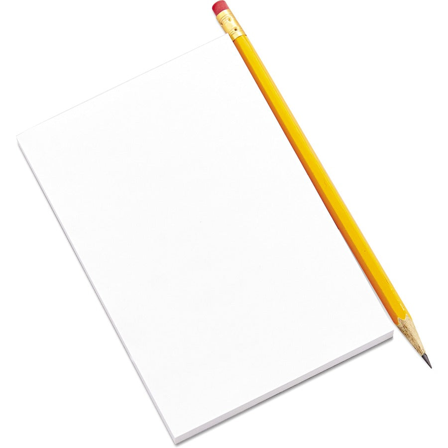 Universal Scratch Pads, Unruled, 5 x 8, White, 100 Sheets, 12/Pack - 1 Subject(s) - 100 Sheets - Plain - Glued - Unruled Front Ruling - 16 lb Basis Weight - 8" Height x 5" Width - White Paper - 12 / Pack