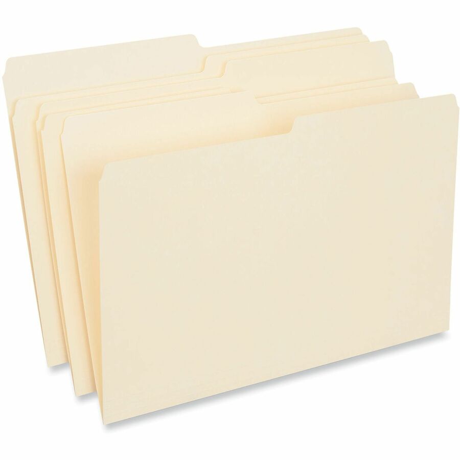 Universal 1/2 Tab Cut Legal Top Tab File Folder - 8 1/2" x 14" - 3/4" Expansion - Assorted Tab Position - 11 pt. - Manila - 100 Box