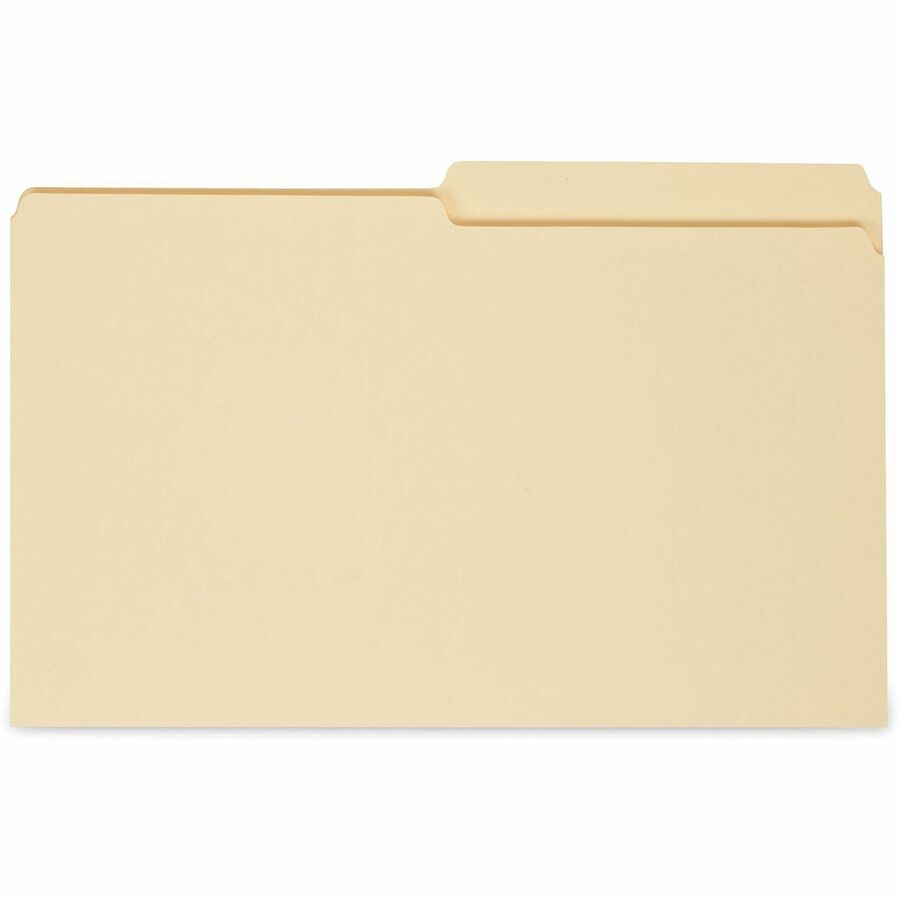 Universal 1/2 Tab Cut Legal Top Tab File Folder - 8 1/2" x 14" - 3/4" Expansion - Assorted Tab Position - 11 pt. - Manila - 100 Box