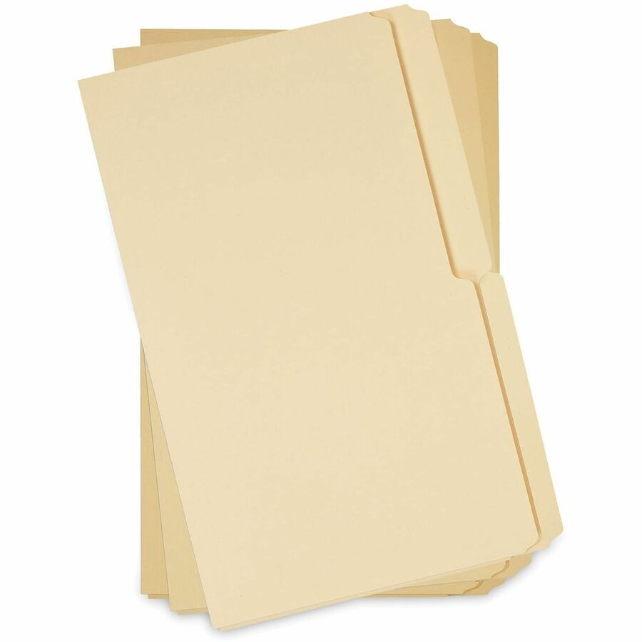 Universal 1/2 Tab Cut Legal Top Tab File Folder - 8 1/2" x 14" - 3/4" Expansion - Assorted Tab Position - 11 pt. - Manila - 100 Box