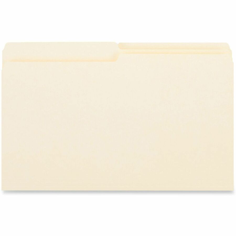 Universal 1/2 Tab Cut Legal Top Tab File Folder - 8 1/2" x 14" - 3/4" Expansion - Assorted Tab Position - 11 pt. - Manila - 100 Box